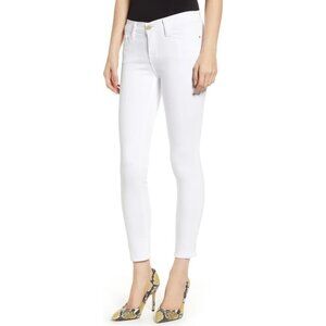 Frame Le Skinny Jean Womens 25 White Crop De Jeanne Low Rise Stretch Summer